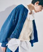 INDIGO 裏毛&ピグメントダイ　ブルゾン